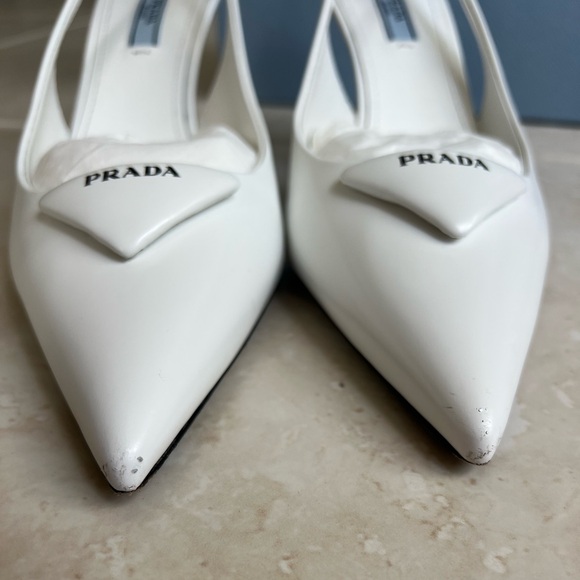 PRADA White Slingback Pumps - Picture 5 of 16